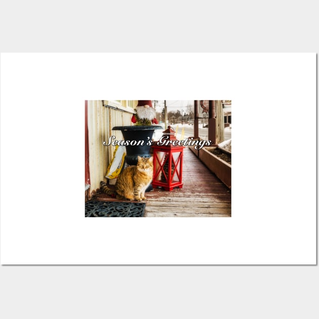 Country Store Christmas Cat Wall Art by Robert Alsop